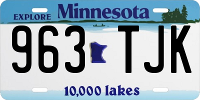 MN license plate 963TJK