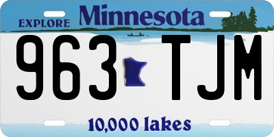 MN license plate 963TJM