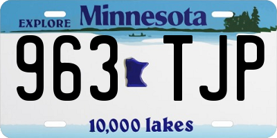 MN license plate 963TJP