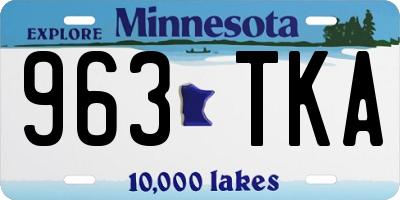 MN license plate 963TKA