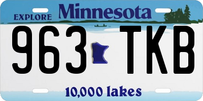 MN license plate 963TKB