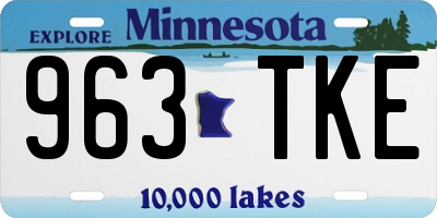 MN license plate 963TKE
