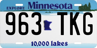 MN license plate 963TKG