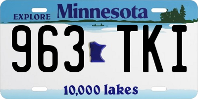 MN license plate 963TKI
