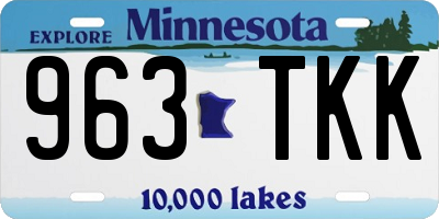 MN license plate 963TKK
