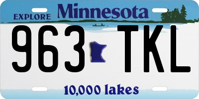 MN license plate 963TKL