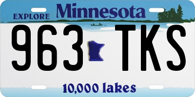 MN license plate 963TKS