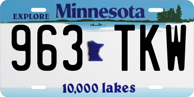 MN license plate 963TKW