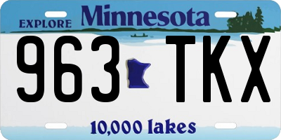 MN license plate 963TKX