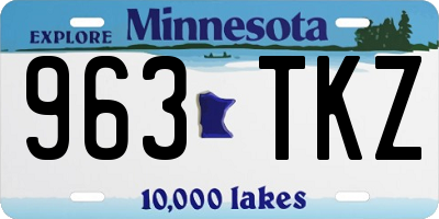 MN license plate 963TKZ