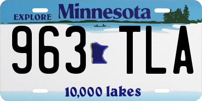 MN license plate 963TLA