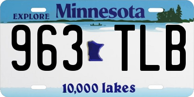 MN license plate 963TLB