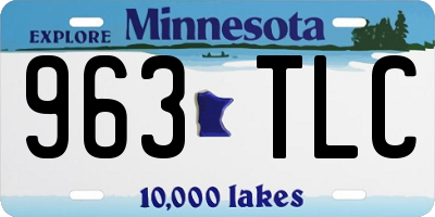 MN license plate 963TLC