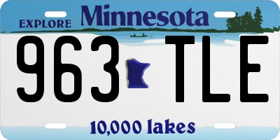 MN license plate 963TLE