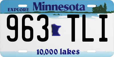 MN license plate 963TLI