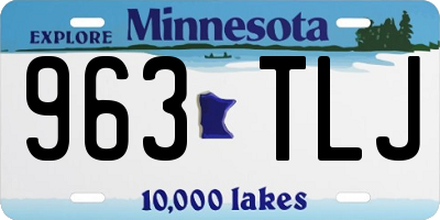 MN license plate 963TLJ