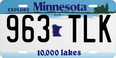 MN license plate 963TLK