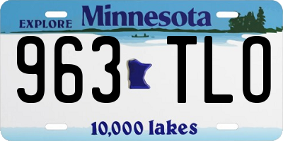 MN license plate 963TLO