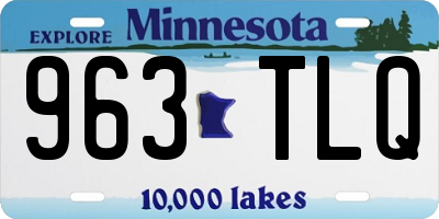 MN license plate 963TLQ