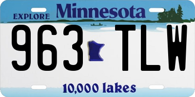MN license plate 963TLW