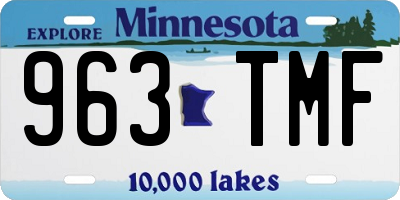 MN license plate 963TMF
