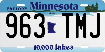 MN license plate 963TMJ