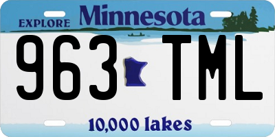 MN license plate 963TML