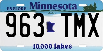 MN license plate 963TMX