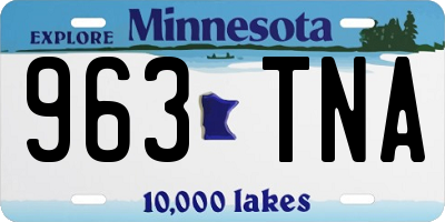 MN license plate 963TNA