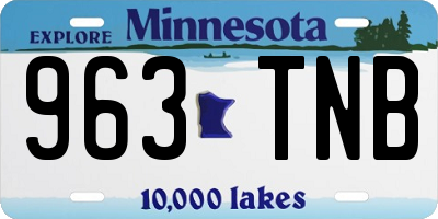 MN license plate 963TNB