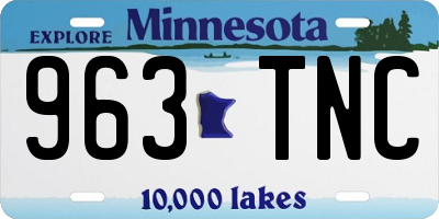 MN license plate 963TNC