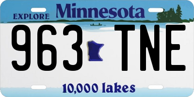 MN license plate 963TNE
