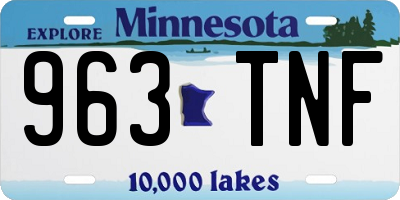 MN license plate 963TNF