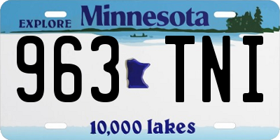 MN license plate 963TNI
