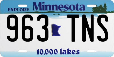 MN license plate 963TNS