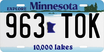 MN license plate 963TOK