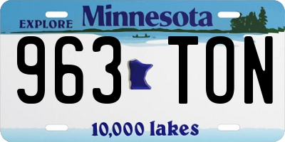 MN license plate 963TON
