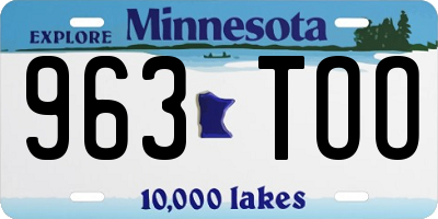 MN license plate 963TOO