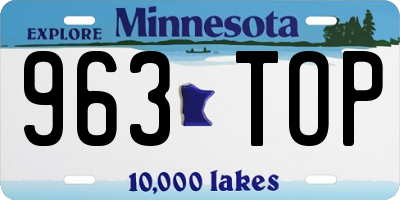 MN license plate 963TOP