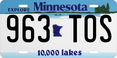 MN license plate 963TOS