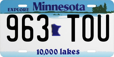 MN license plate 963TOU