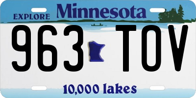 MN license plate 963TOV