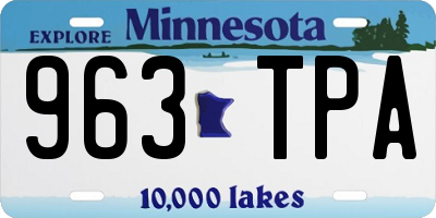 MN license plate 963TPA