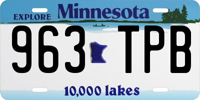 MN license plate 963TPB