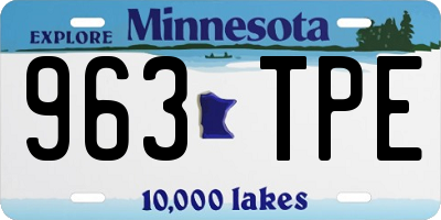 MN license plate 963TPE