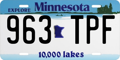 MN license plate 963TPF
