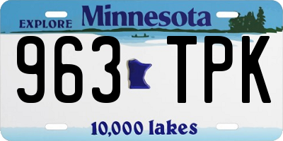 MN license plate 963TPK