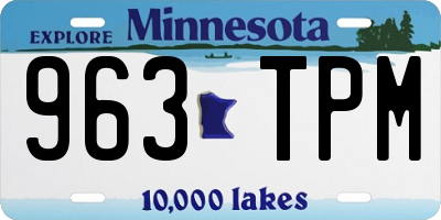 MN license plate 963TPM