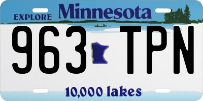 MN license plate 963TPN