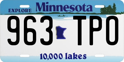 MN license plate 963TPO